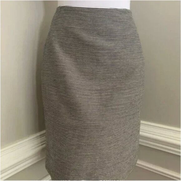 Talbots Blue and Cream Pinstriped Pencil Skirt Size 8P - Picture 4 of 12